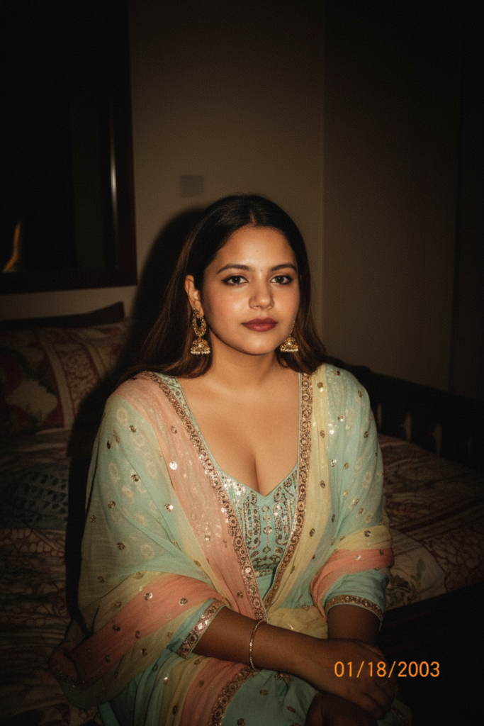 Pastel Mint Green Lehenga with Soft Bedroom Lighting